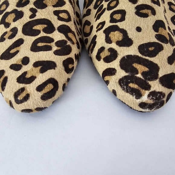 Priori Leopard Print Calf Hair Almond Toe Notched Ballet Flats Size 8 - Picture 5 of 12